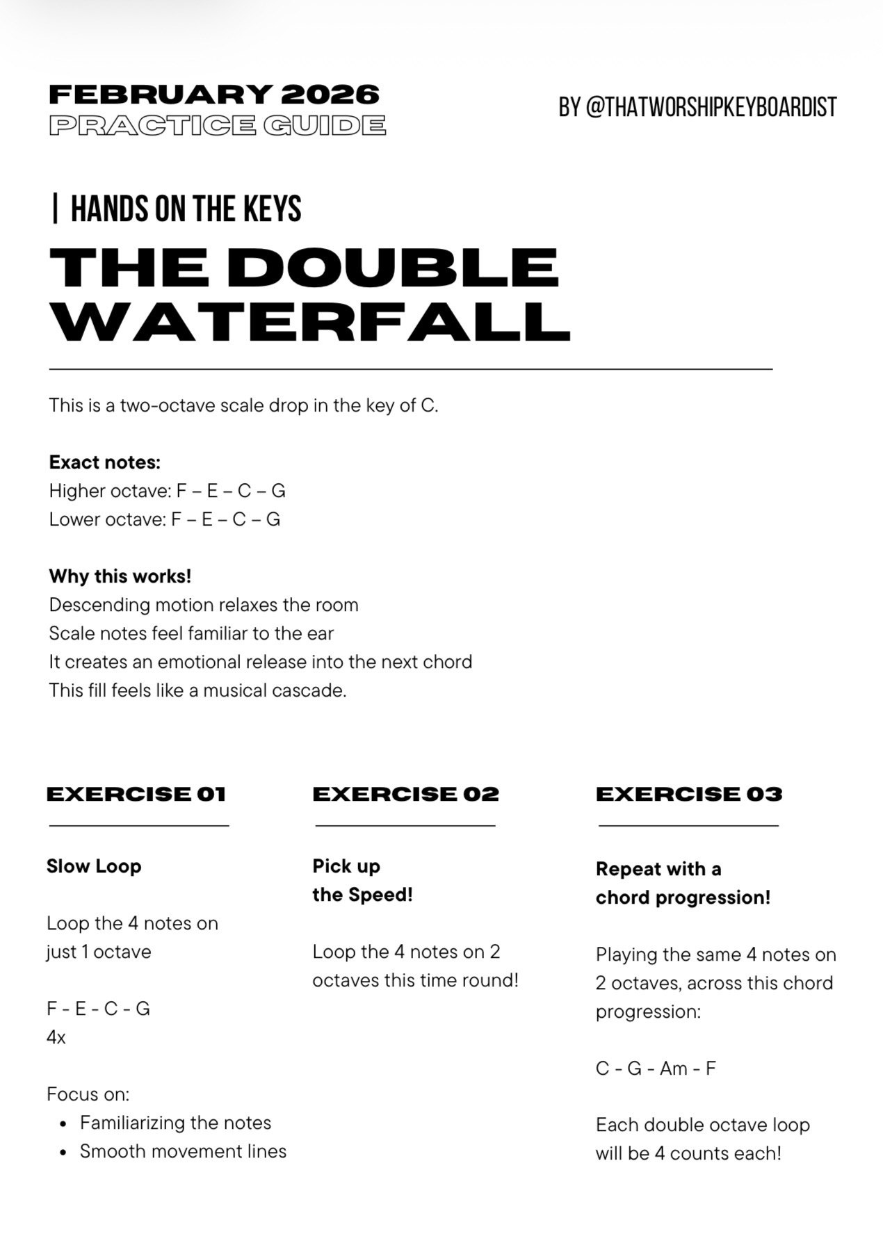 February 2026 Lesson — The Double Waterfall Exercise